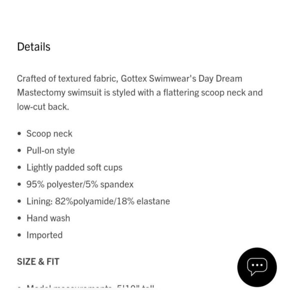 Gottex NWT Daydream Mastectomy Scoop Neck One Piece Bathing Suit Size 10 - Picture 7 of 11